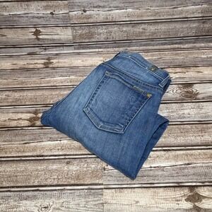 7 For All Mankind The Ankle Skinny Jeans Women's‎ Size 28x27 Frayed Hem